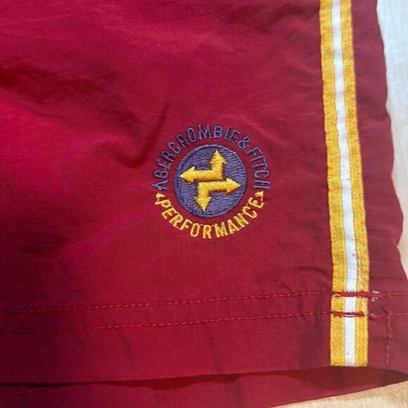 VINTAGE Y2K Abercrombie And Fitch Performance Swim Trunks Mens XL Red - Picture 4 of 7